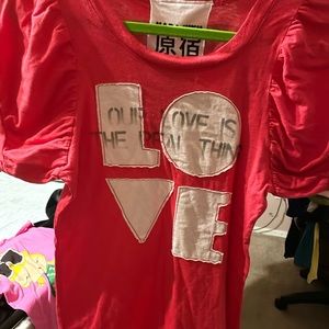 Harajuku Lovers T Shirt Red “LOVE” size S